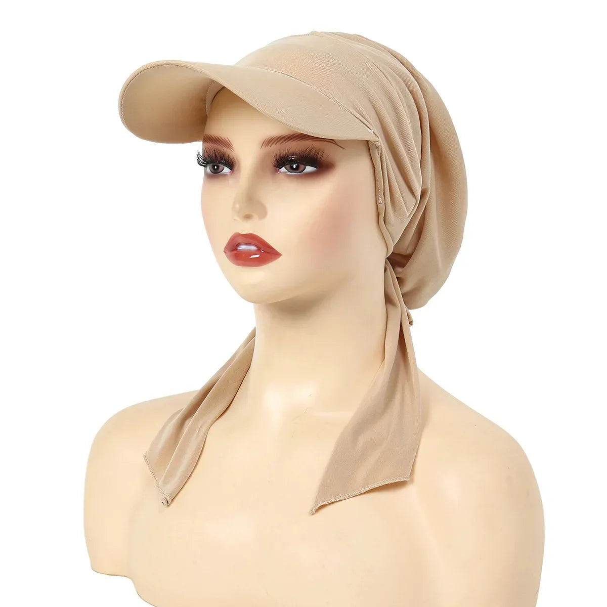 Fashion Muslim Floral Print Hijab Turban Hat for Women Visor Baseball Cap Sun Hats Headscarf Scarf Brim Femme Scarves Bandanas