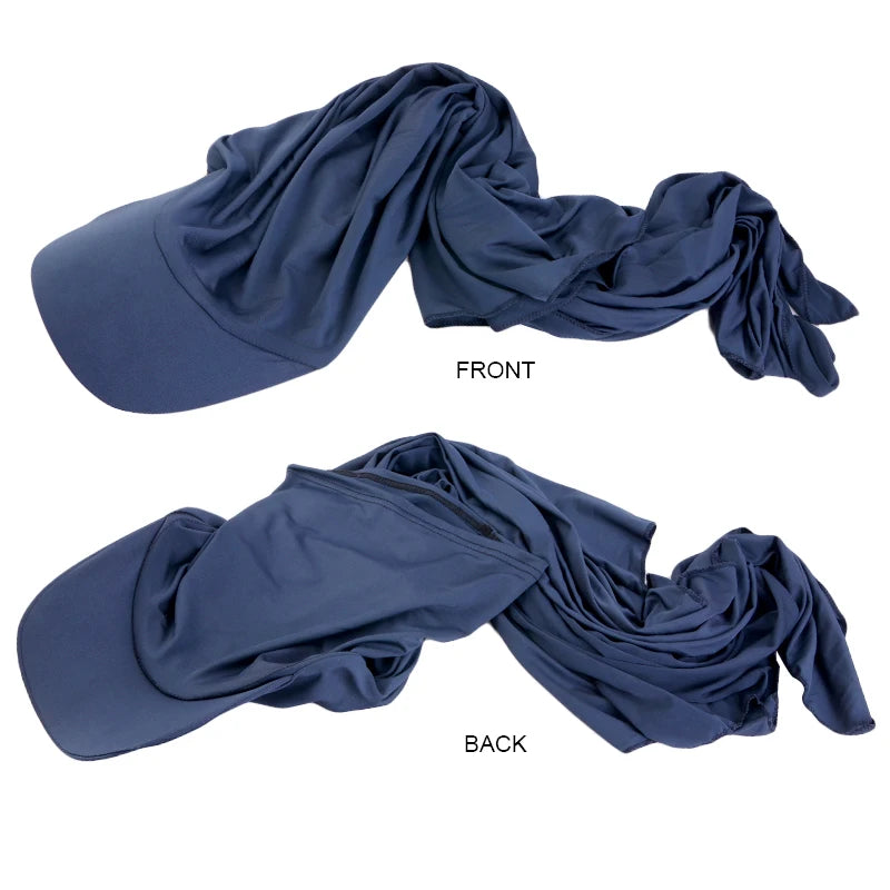 New Women Brim Bandana Cap Scarf Hat Outdoor Sun Visor ith Pre-Tied Turban Caps Ready To Wear Muslim Hijab Shawl Baseball Cap - NamafadStore