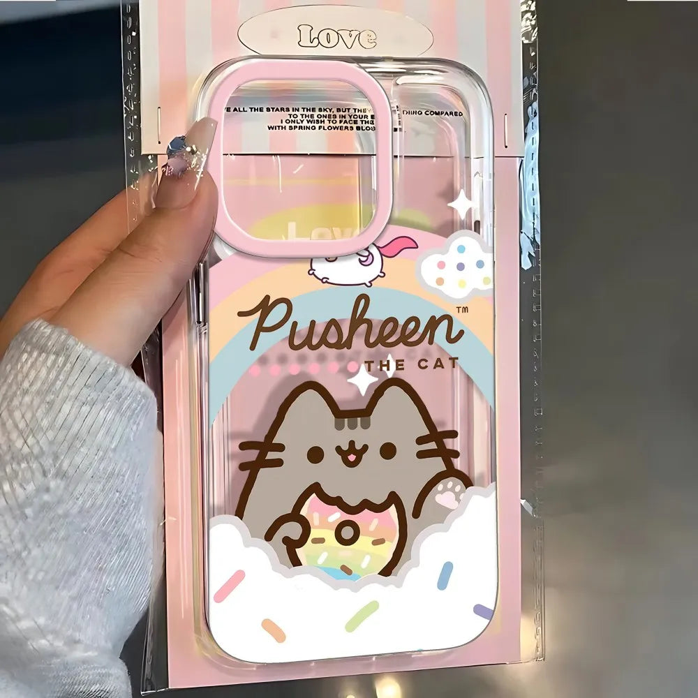 Cute P-Pusheens Cat Phone Case For iPhone 17e 17 16 16e 15 14 13 12 11 Mini Pro Max X XR XSMax 7 8 Air Plus Transparent