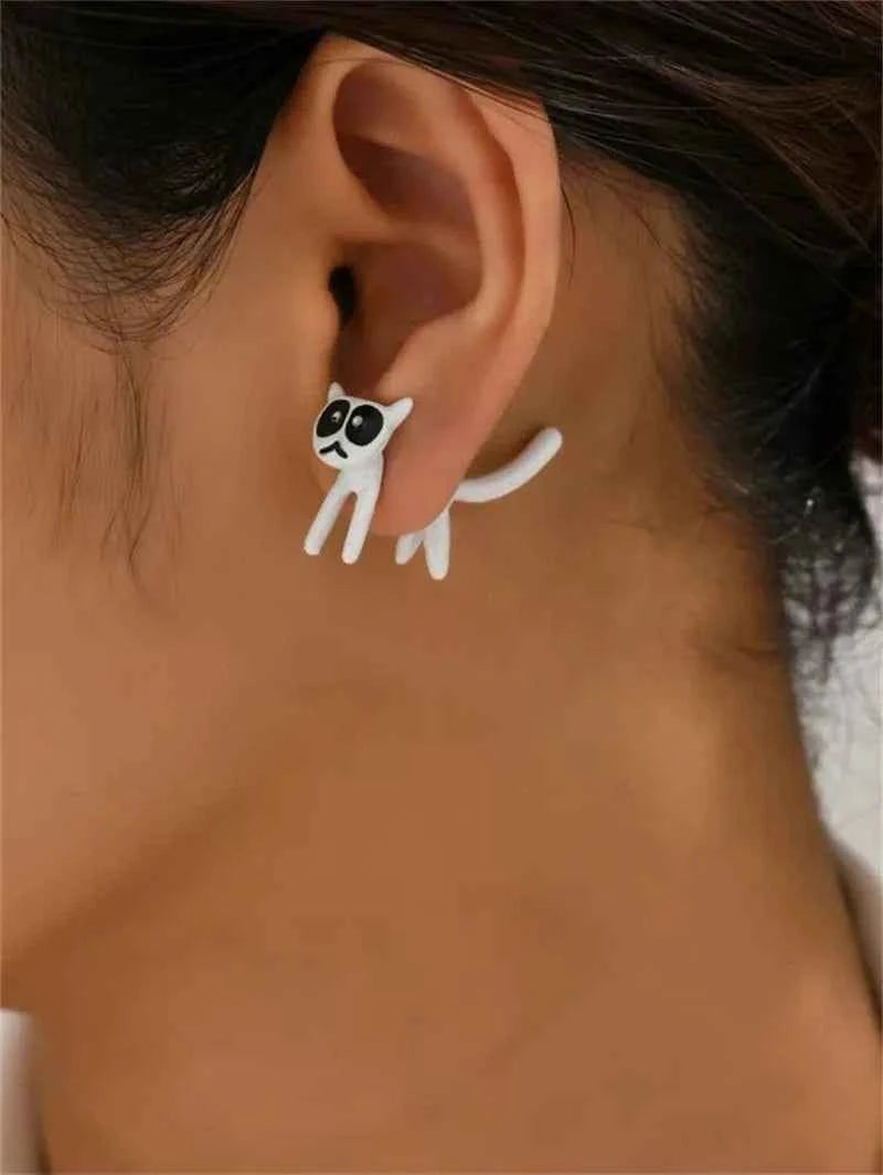 New Fashion Handmade Cartoon 3D Polymer Clay Animal Earrings Women Cute Cat Stud Earring Ear Stud Jewelry Girls Gift