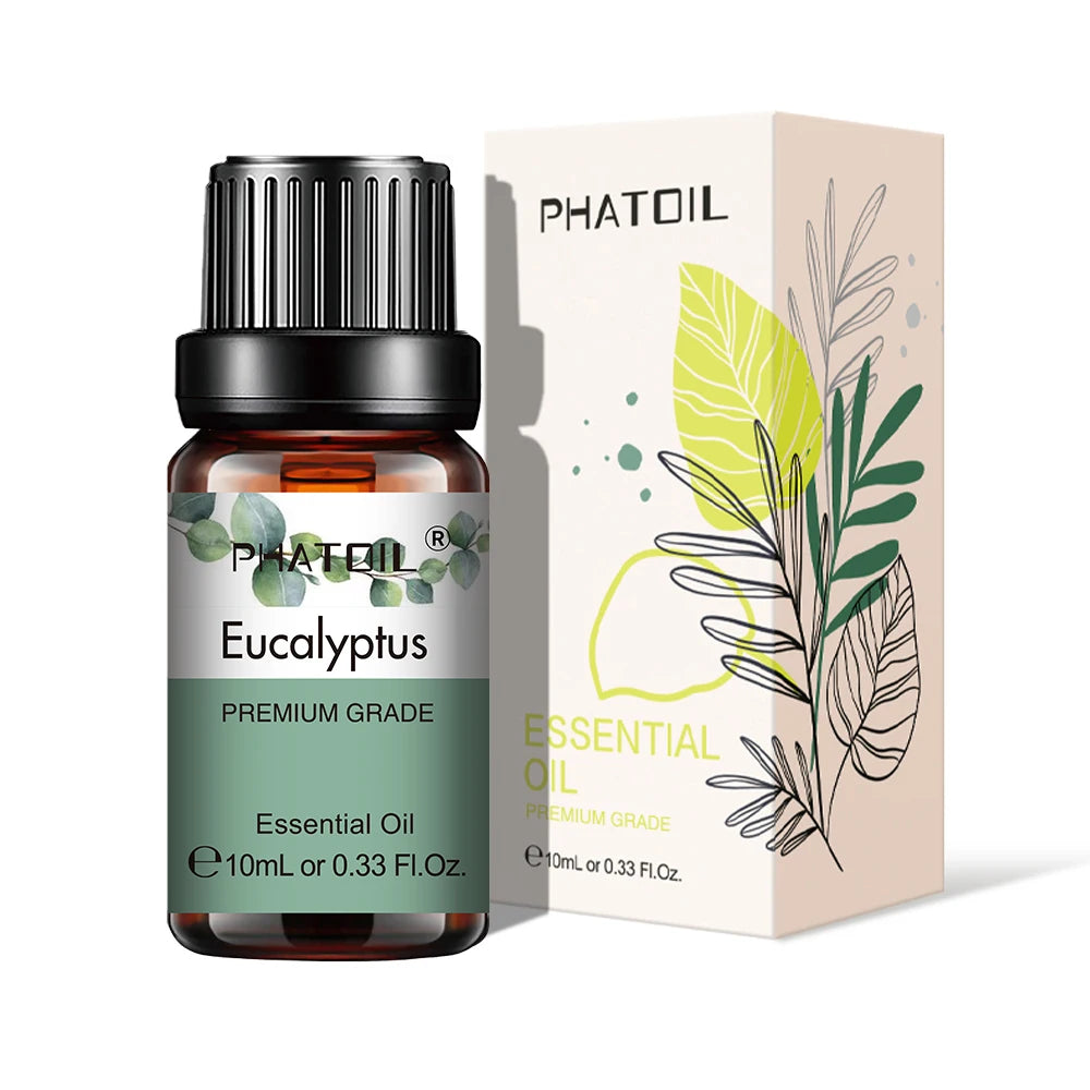 PHATOIL Natural Plant Essential Oil 10ml Eucalyptus Rose Lemon Bergamot Vanilla Peppermint 1PCS Aroma Essential Oil For Diffuser - NamafadStore