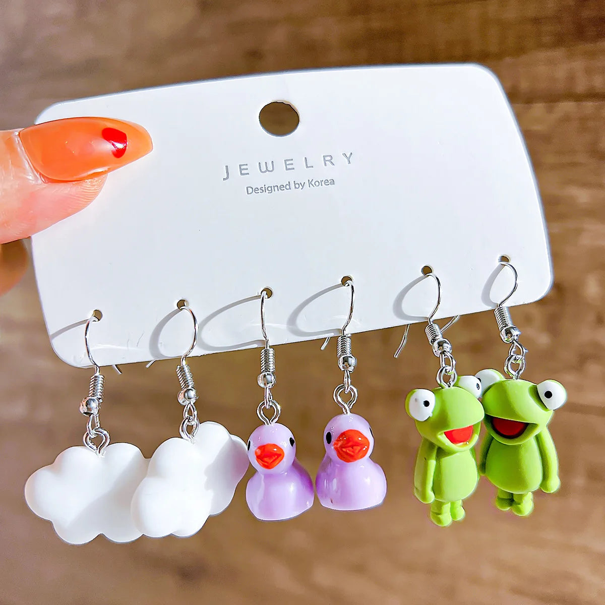 Candy Color Acrylic Earrings Set for Women Dopamine Bohemian Animal Cloud Fruit Drop Earrings for Girls Party Y2K Jewelry