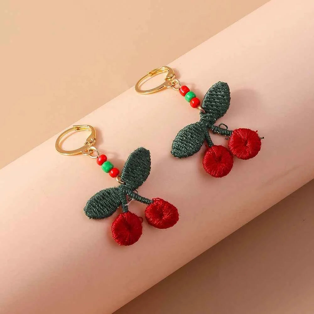 Cute Flower Drop Earrings for Women Girls Handmade Knitted Daisy Butterfly Dangle Earrings Kid's Jewelry Gifts