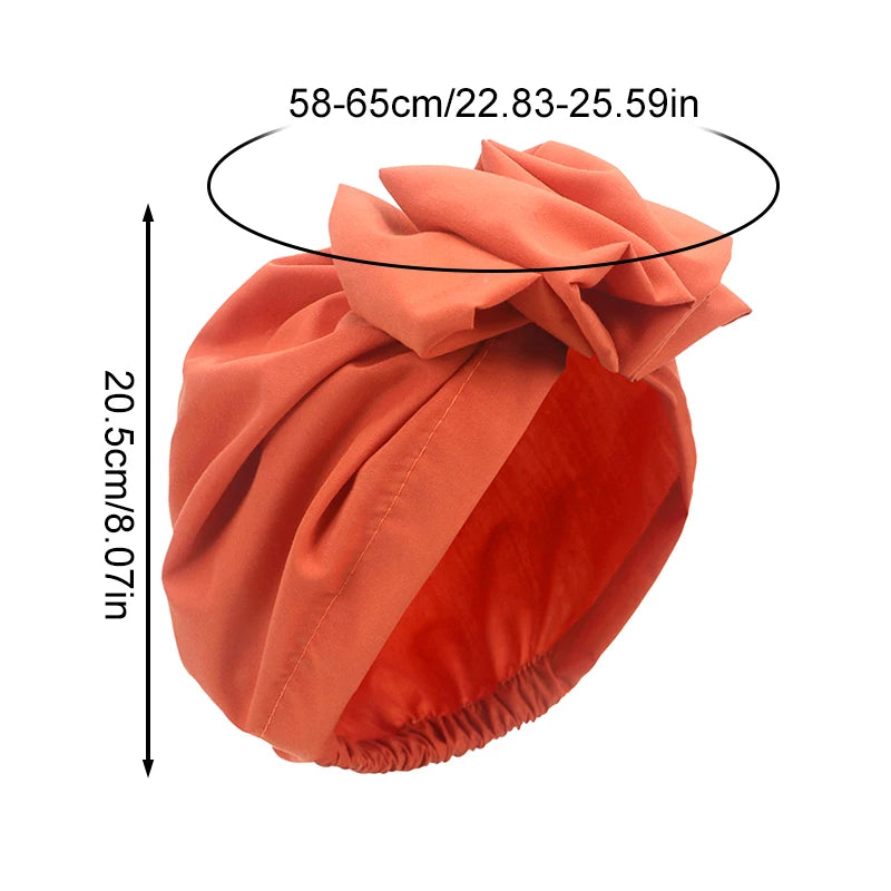 French Style Turban Hat Elegant Ladies Plain Bandana Hair Cover Cap Female Fashion Vintage Muslim Turbans Streetwear Headwrap - NamafadStore