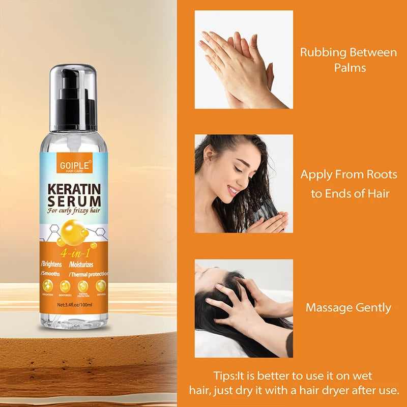 Keratin Protein Serum Repair Damaged Treatment Smooth Moisturize Curly Thermal Protector for Hair Care Conditioner Essence Oil
