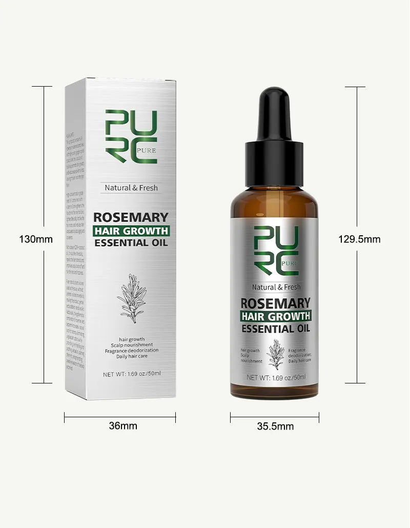 PURC Rosemary Oil Hair Growth Products for Man Women Ginger Anti Hair Loss Fast Regrowth Thicken Oils Scalp Treatment Hair Care - NamafadStore