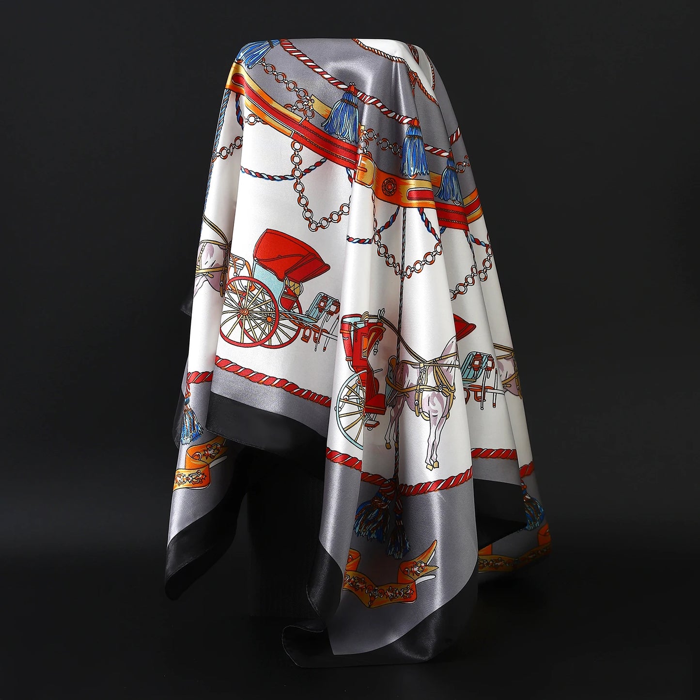 Popular Shawls Europe And America Fashion Bandannas New Print Sunscreen 90X90CM Kerchief Four Seasons Luxury Square Silk Scarves - NamafadStore