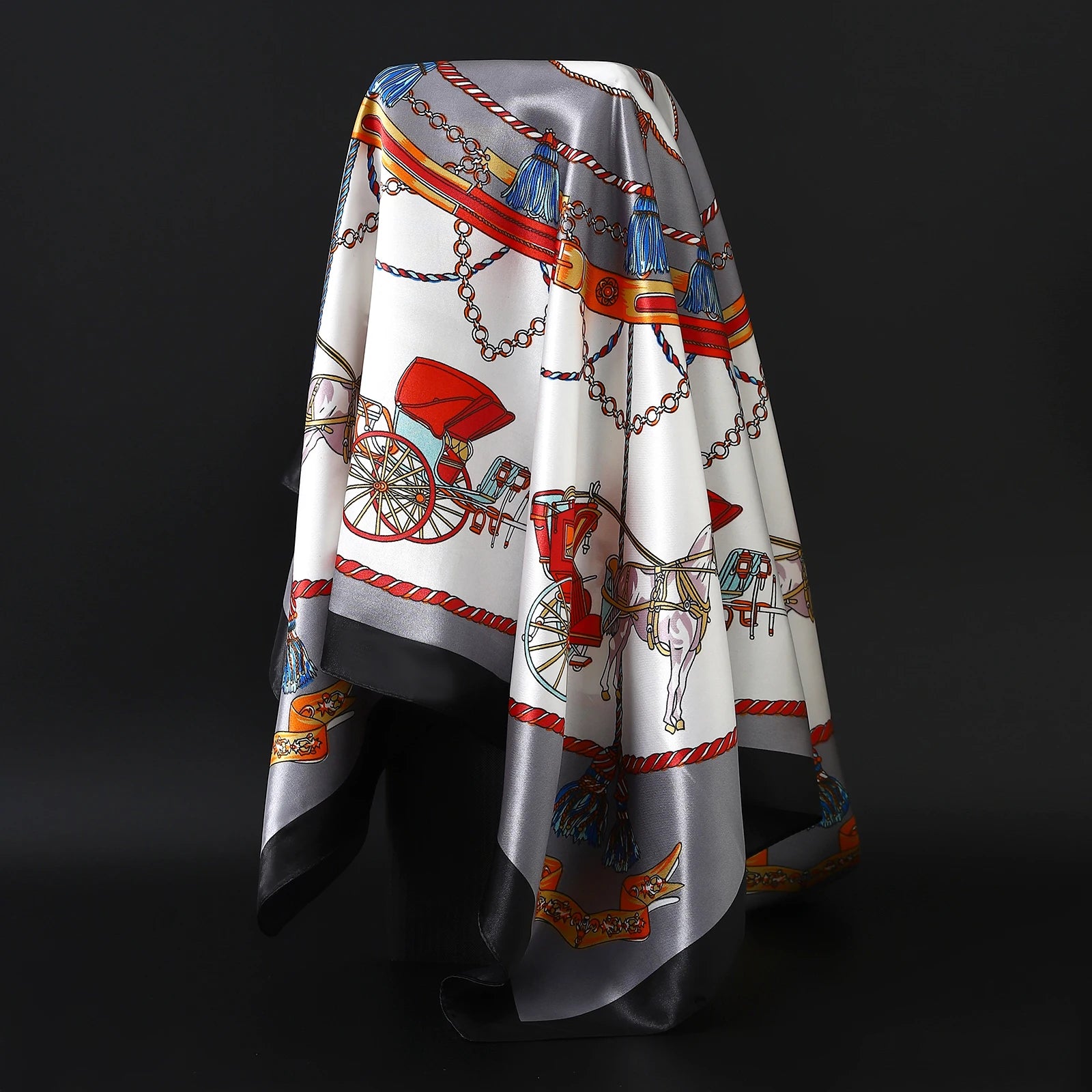 Popular Shawls Europe And America Fashion Bandannas New Print Sunscreen 90X90CM Kerchief Four Seasons Luxury Square Silk Scarves - NamafadStore