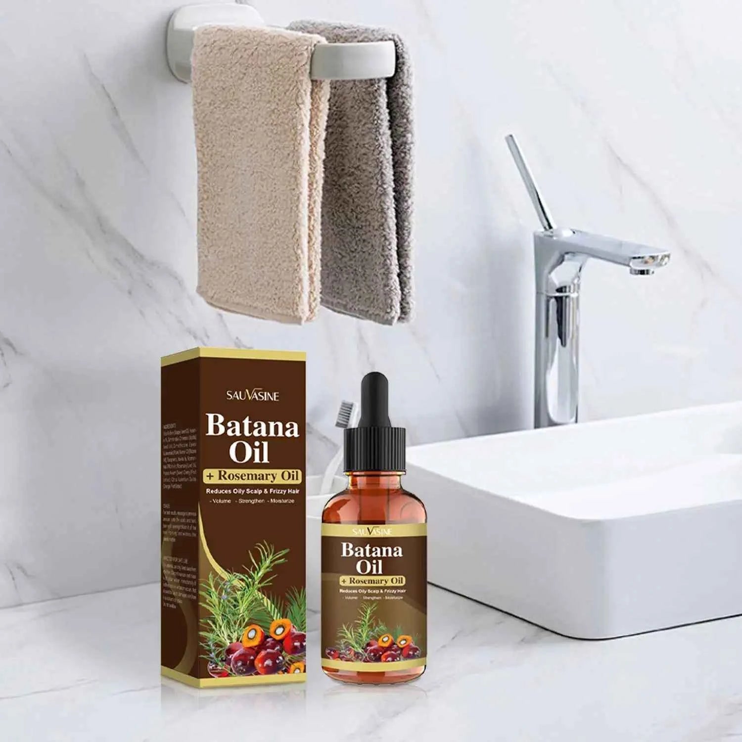 30ML Batana Oil with Rosemary for Hair Growth Reduce Hair Loss Organic Oil for Strengthening Scalp Moisturizing Hair Care Oil - NamafadStore