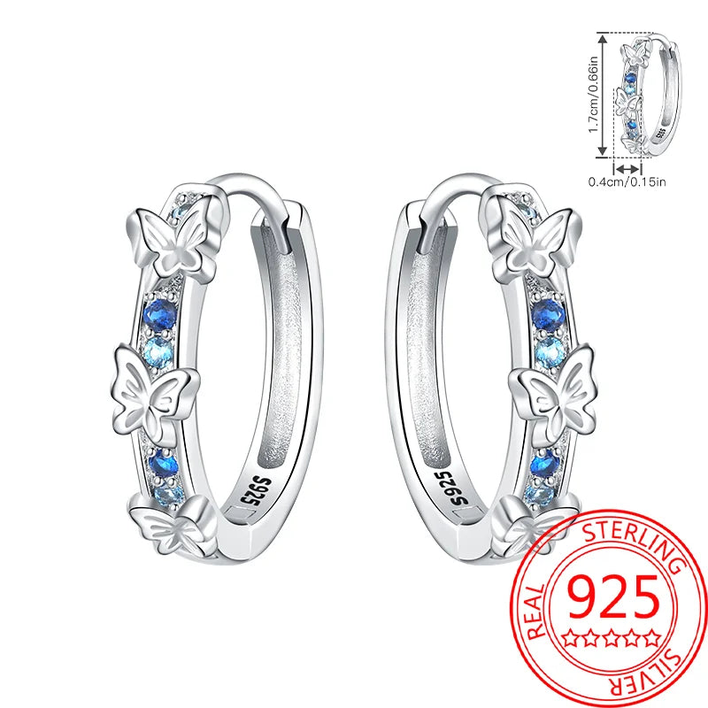 Pink Series 925 Sterling Silver Romantic Flower Butterfly Unicorn Tulip Geometry Earrings Boutique Fine Jewelry Gifts for Women