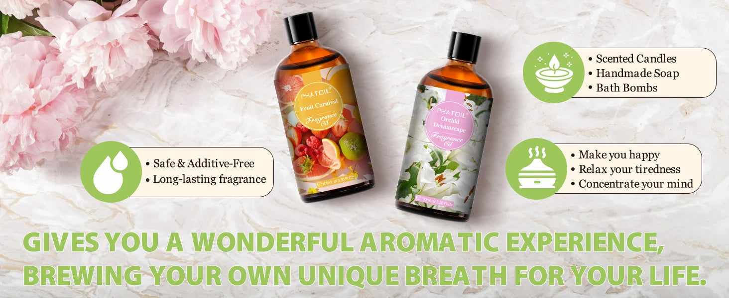 PHATOIL Almond & Vanilla Fragrance Oil For Diffuser Aromatherapy 100ml Fruit Carnival Premium Orchid Dreamscape Aroma Oils - NamafadStore
