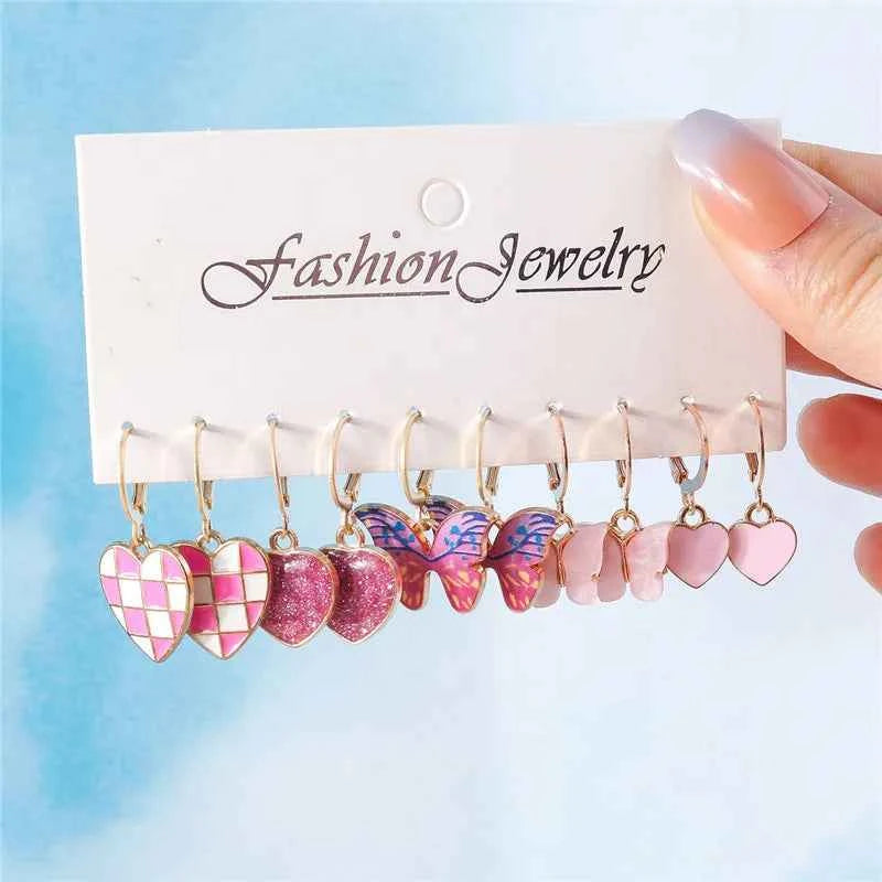 New In Mixed 10pcs Cute Sweet Donut Earring Set Lovely Resin Simulation Food Dangle Earrings for Woman Kids Jewelry Set Gifts