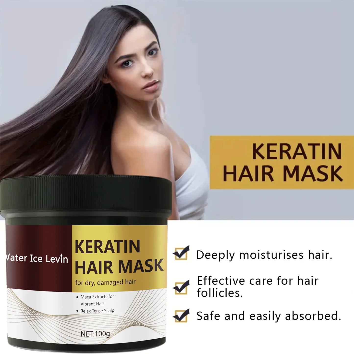 Magical Keratin Hair Mask 5 Seconds Fast Repair Damaged Frizzy Hair Soft Smooth Shiny Straightening Deep Moisturizing Hair Care - NamafadStore