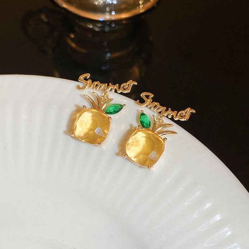 Geometry Yellow Drop Earring for Women 2023 New In Flower Earring Versatile Luxury Designer Jewelry Girls' Night