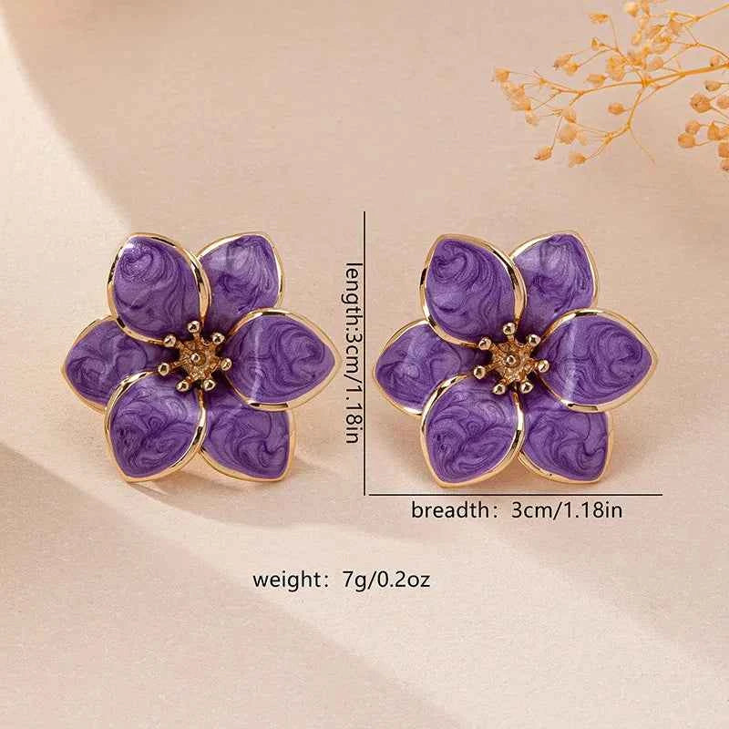 Simple Oil Drop Flower Earrings For Women Girls Geometric Ear Accessories Fashion Jewelry Holiday Party Gift OL E572