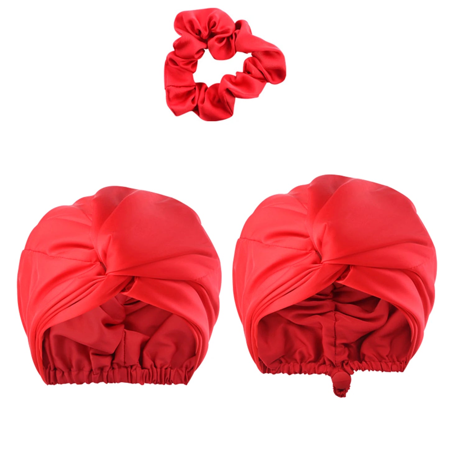 Unisex Solid-Color Adjustables Silk Satins Hair Bonnets High Elasticity Soft Sleep Cap For Women Men - NamafadStore