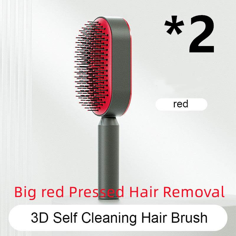 Self Cleaning Hair Brush For Women One-key Cleaning Hair Loss Airbag Massage Scalp Comb Anti-Static Hairbrush - NamafadStore