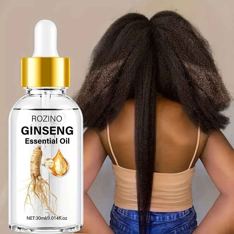 30ml Ginseng Hair Oil, Enriched with Ginseng Extract – 10-Second Hair & Scalp Care for All Hair Types, Tames Frizz, Strengthens Roots, Instantly Hydrates Dry Split Ends, Lasts Up to Half a Month per Use, Smooth & Strong Hai