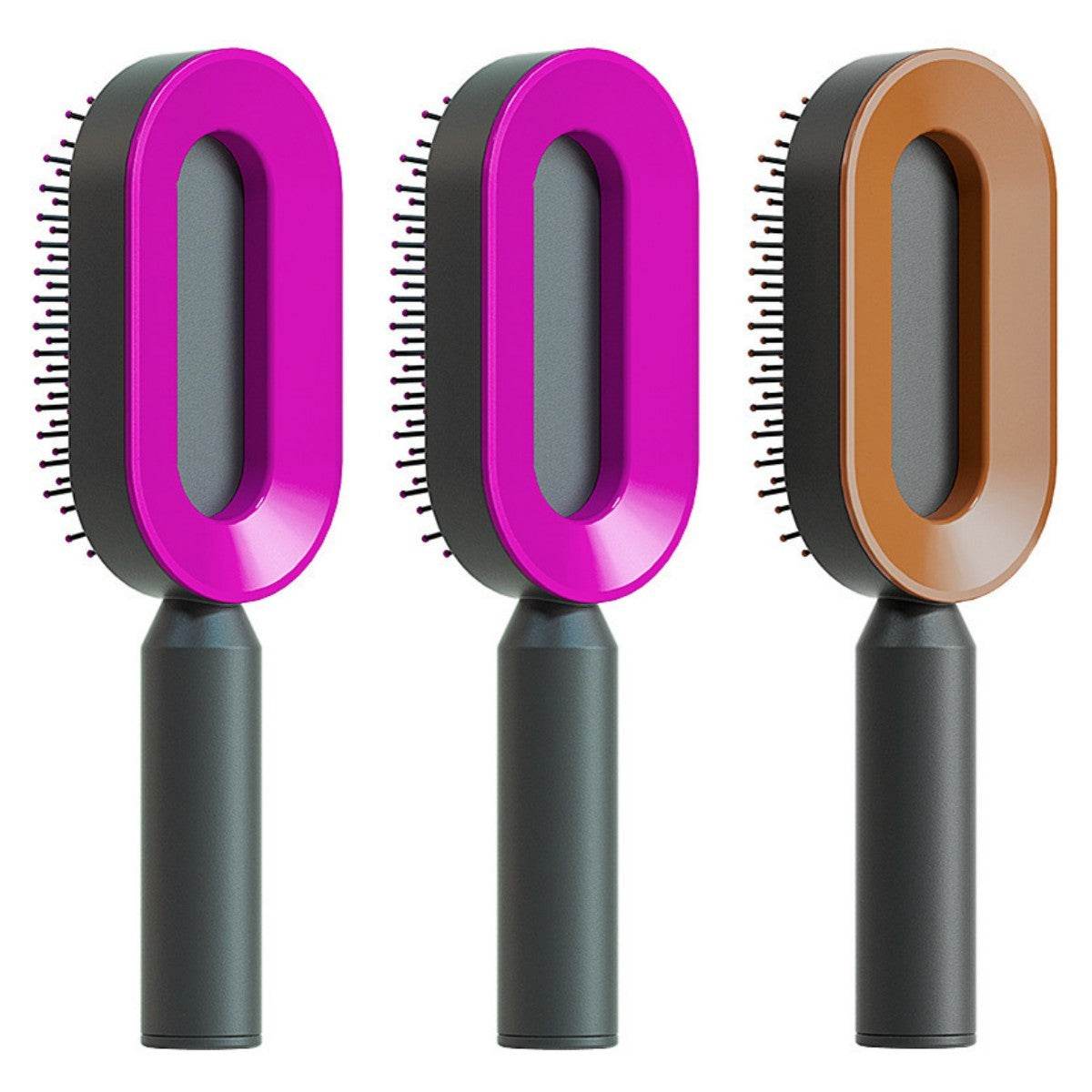 Self Cleaning Hair Brush For Women One-key Cleaning Hair Loss Airbag Massage Scalp Comb Anti-Static Hairbrush - NamafadStore