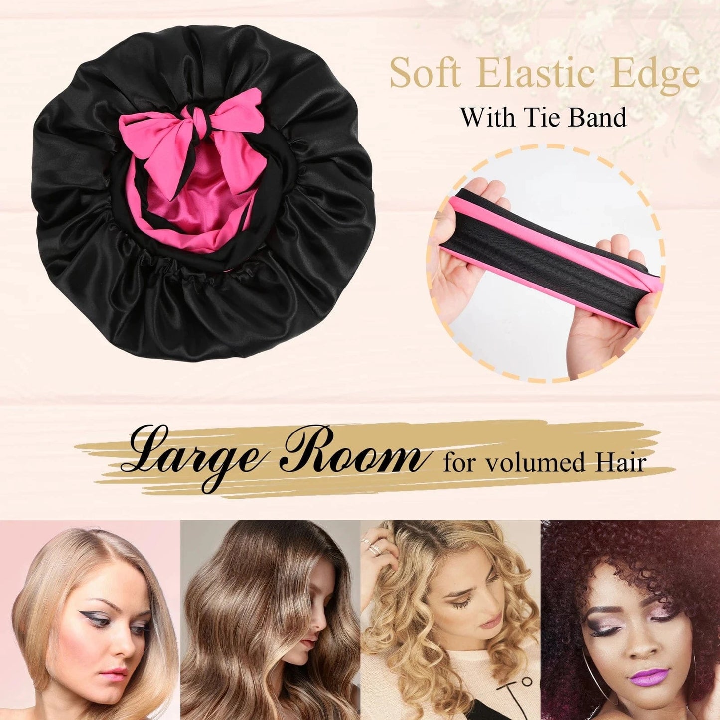 Adjustable Reversible Satin Bonnet: Double - Layered Comfort for Hair Protection - Namahfad