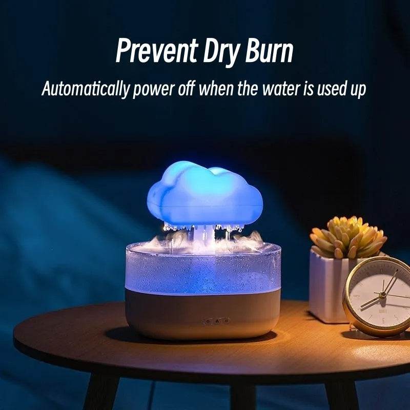 Rain Cloud Night Light Humidifier With Raining Water Drop Sound And 7 Color Led Light Essential Oil Diffuser Aromatherapy - NamafadStore