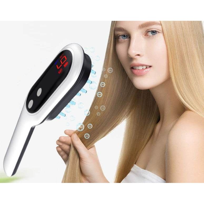 Electric Head Massager with Magnetic Therapy, Hair Growth Comb, Blue Red Light Scalp Massage Brush for Fatigue and Pressure Relief, LED Display - NamafadStore