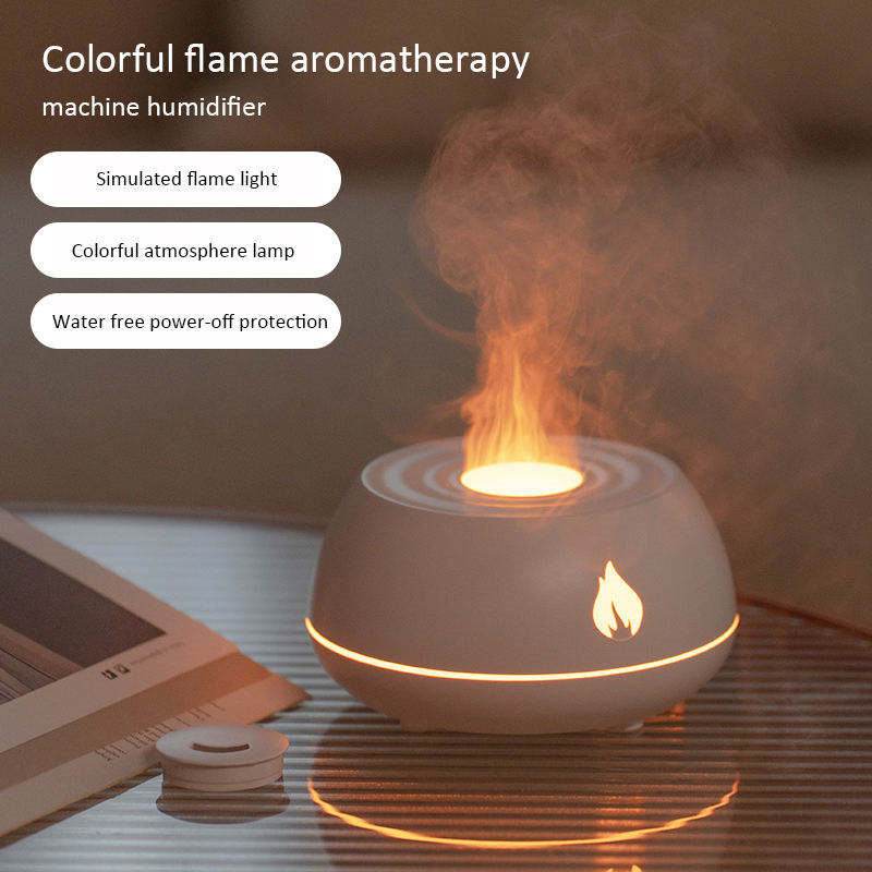 Flame Humidifier Diffuser 130ML USB Aromatherapy Essential Oil Diffuser 7 Colors Light Home Air Humidifier - NamafadStore