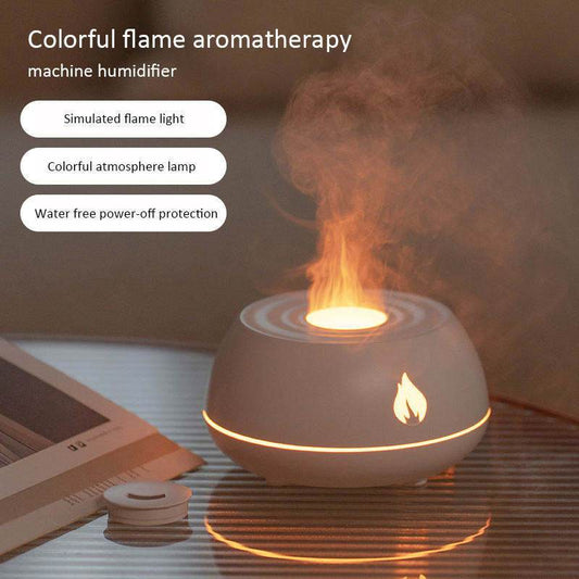 Flame Humidifier Diffuser 130ML USB Aromatherapy Essential Oil Diffuser 7 Colors Light Home Air Humidifier - NamafadStore