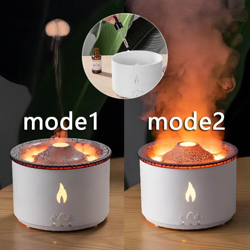 New Creative Ultrasonic Essential Oil Humidifier Volcano Aromatherapy Machine Spray Jellyfish Air Flame Humidifier Diffuser - NamafadStore