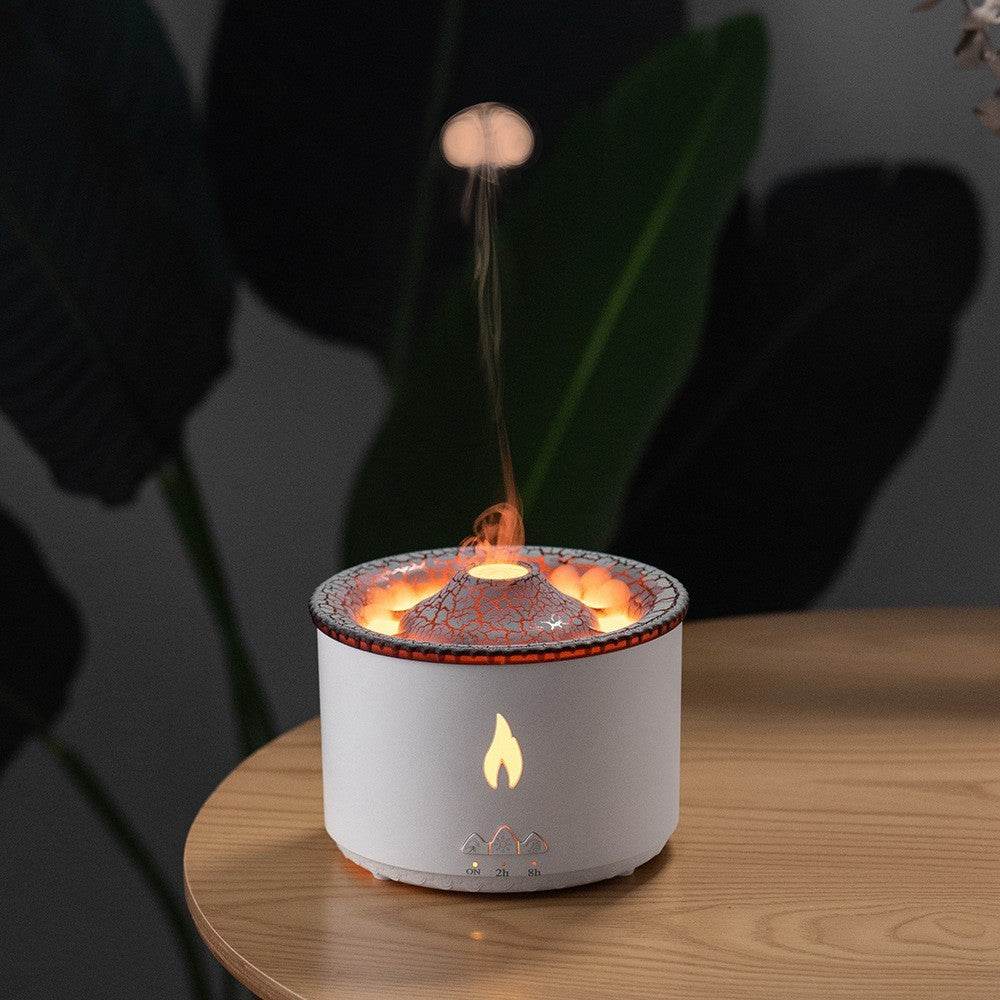 New Creative Ultrasonic Essential Oil Humidifier Volcano Aromatherapy Machine Spray Jellyfish Air Flame Humidifier Diffuser - NamafadStore