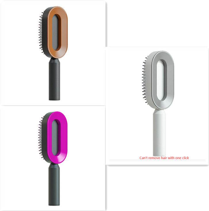 Self Cleaning Hair Brush For Women One-key Cleaning Hair Loss Airbag Massage Scalp Comb Anti-Static Hairbrush - NamafadStore