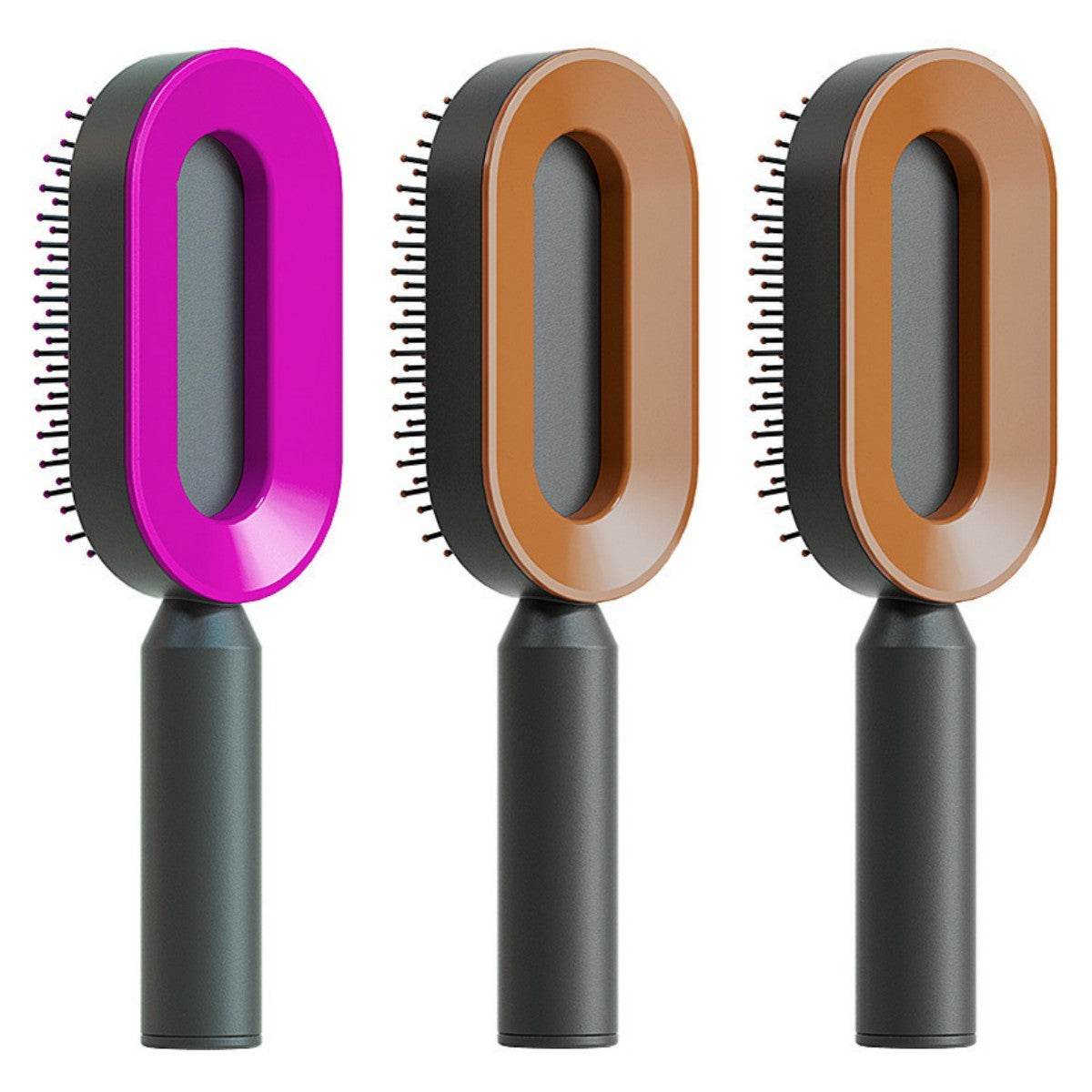 Self Cleaning Hair Brush For Women One-key Cleaning Hair Loss Airbag Massage Scalp Comb Anti-Static Hairbrush - NamafadStore