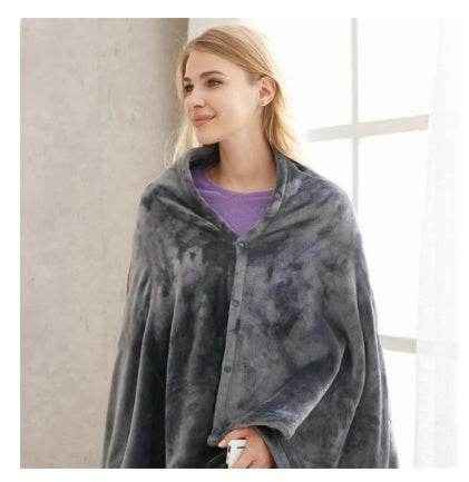 Winter Flannel USB Heated Blanket Electric Plush Shawl Cold Protection Body Warmer