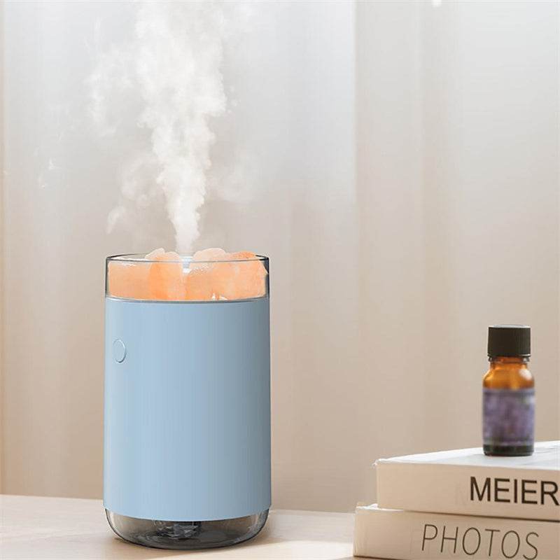 Air Humidifier Essential Oil Diffuser Crystal Salt Stone Ultrasonic Aromatherapy LED Lamp for Bedroom Home - NamafadStore