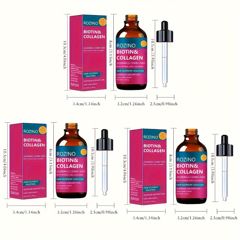 3pcs1.01oz Biotin Keratin Hair Care Essential Oil Combination Set, Rich In Biotin, Deeply Moisturizes And Nourishes Hair, Making It Soft, Smooth And Non Greasy. It Is a Must-Have for Autumn And Winter Hair Care