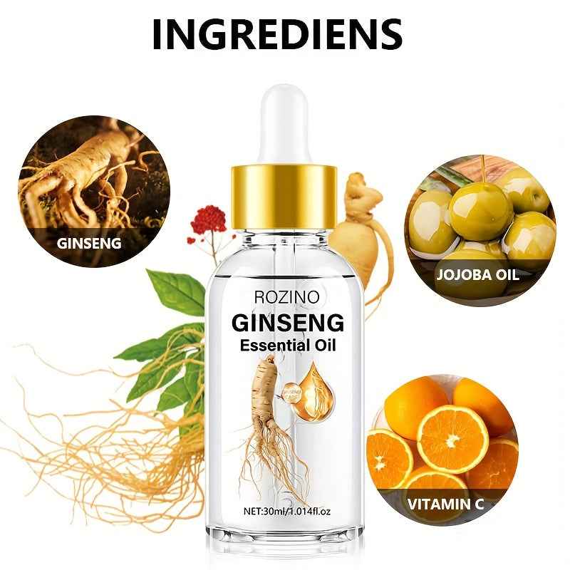 30ml Ginseng Hair Oil, Enriched with Ginseng Extract – 10-Second Hair & Scalp Care for All Hair Types, Tames Frizz, Strengthens Roots, Instantly Hydrates Dry Split Ends, Lasts Up to Half a Month per Use, Smooth & Strong Hai
