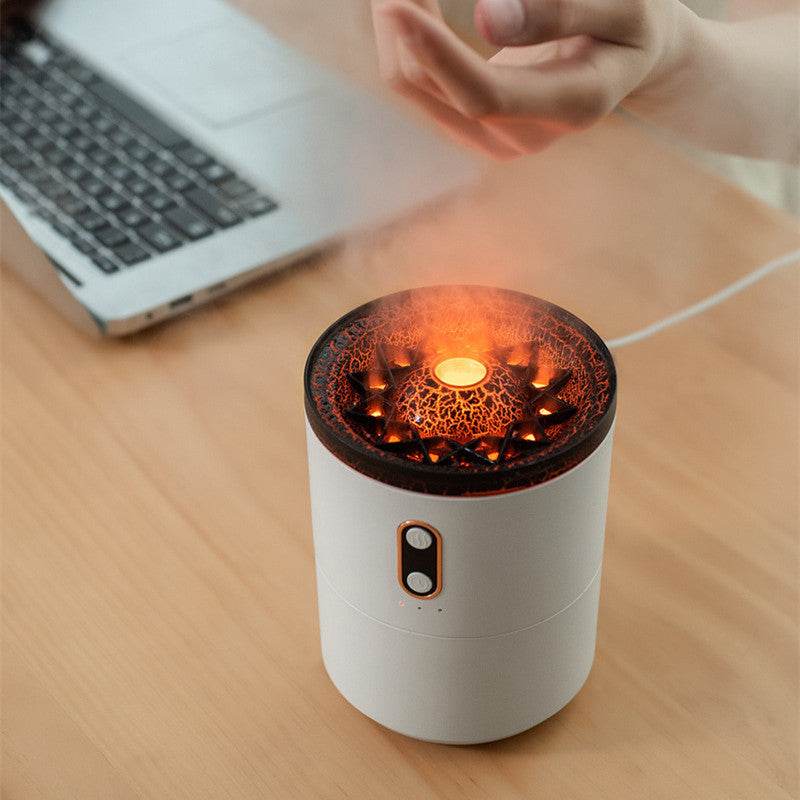 New Creative Ultrasonic Essential Oil Humidifier Volcano Aromatherapy Machine Spray Jellyfish Air Flame Humidifier Diffuser - NamafadStore