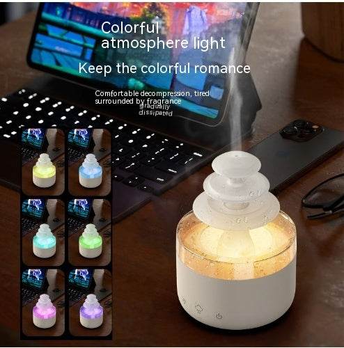 Rain Cloud Night Light Humidifier With Raining Water Drop Sound And 7 Color Led Light Essential Oil Diffuser Aromatherapy - NamafadStore
