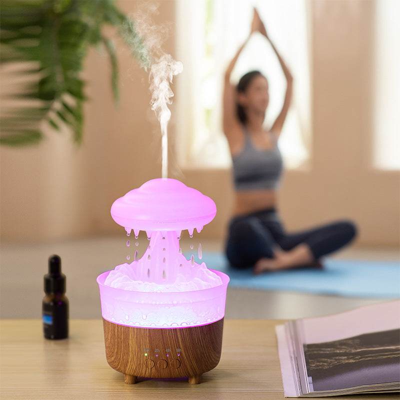 Rain Cloud Humidifier - Night Light, Raining Sound, 7 Color LED, Essential Oil Diffuser, Aromatherapy - NamafadStore