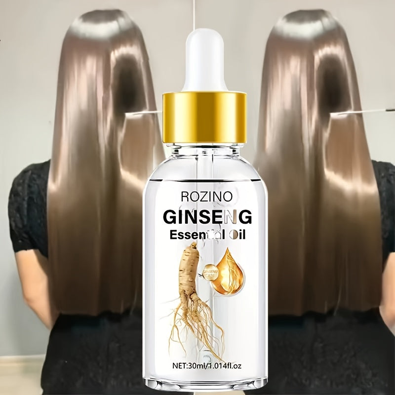 30ml Ginseng Hair Oil, Enriched with Ginseng Extract – 10-Second Hair & Scalp Care for All Hair Types, Tames Frizz, Strengthens Roots, Instantly Hydrates Dry Split Ends, Lasts Up to Half a Month per Use, Smooth & Strong Hai