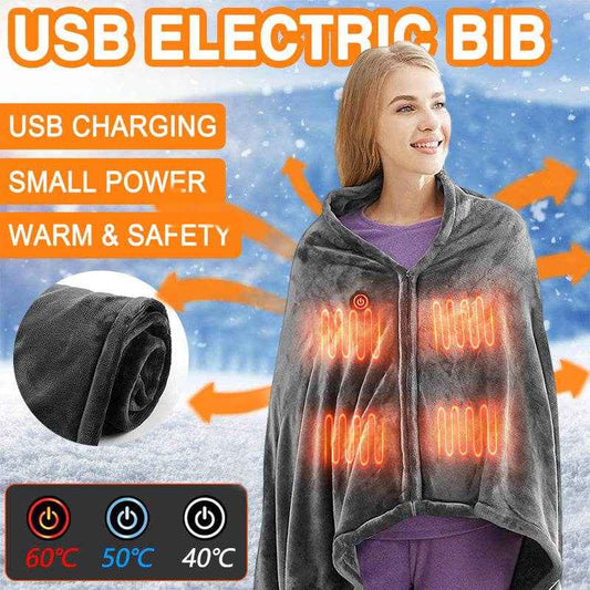 Winter Flannel USB Heated Blanket Electric Plush Shawl Cold Protection Body Warmer - NamafadStore
