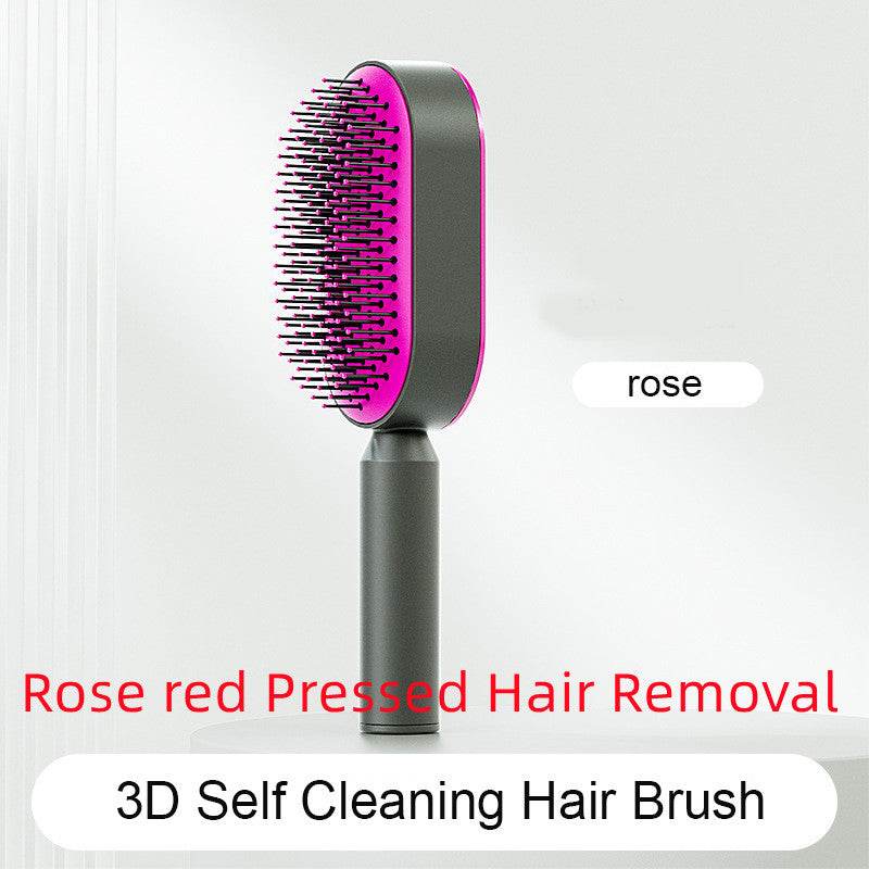 Self Cleaning Hair Brush For Women One-key Cleaning Hair Loss Airbag Massage Scalp Comb Anti-Static Hairbrush - NamafadStore
