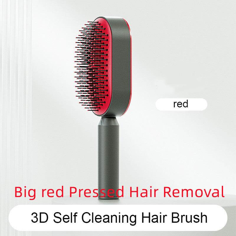 Self Cleaning Hair Brush For Women One-key Cleaning Hair Loss Airbag Massage Scalp Comb Anti-Static Hairbrush - NamafadStore