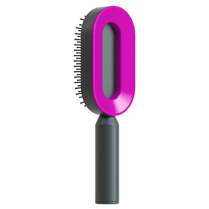 Self Cleaning Hair Brush For Women One-key Cleaning Hair Loss Airbag Massage Scalp Comb Anti-Static Hairbrush - NamafadStore