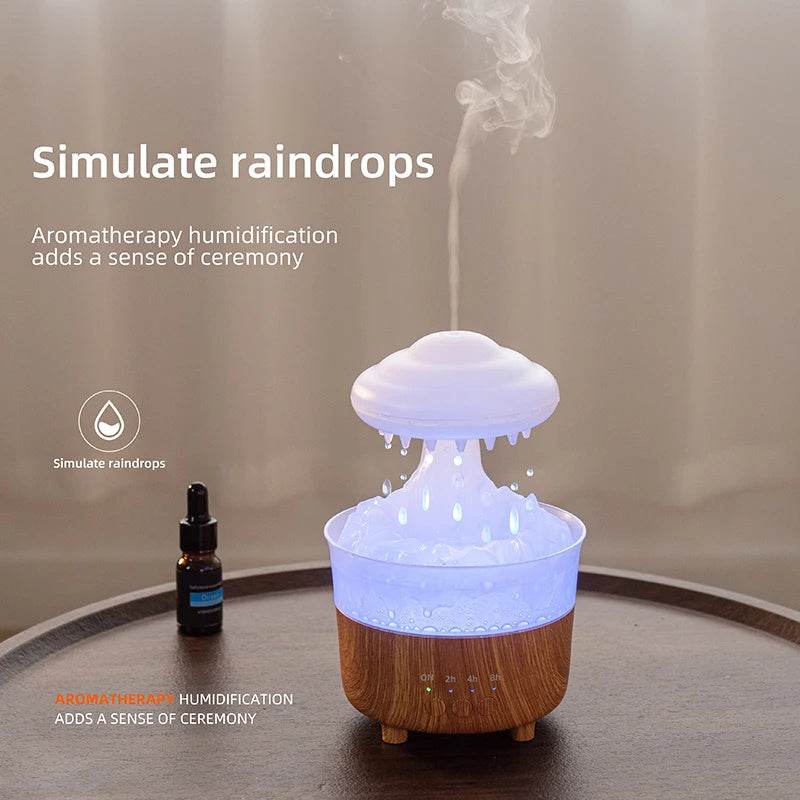 Rain Cloud Humidifier - Night Light, Raining Sound, 7 Color LED, Essential Oil Diffuser, Aromatherapy - NamafadStore