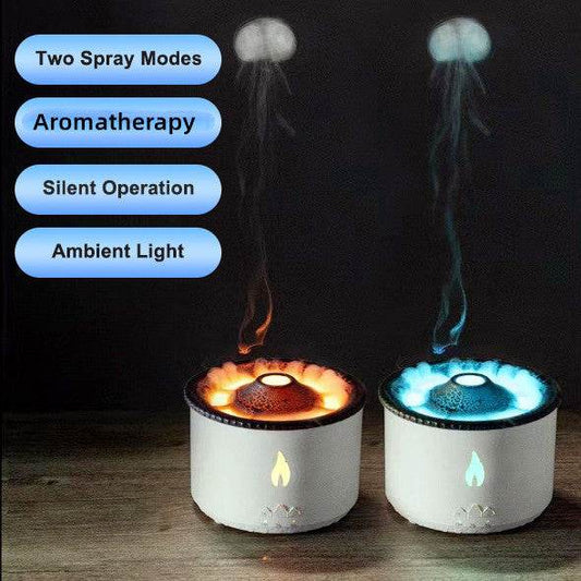 New Creative Ultrasonic Essential Oil Humidifier Volcano Aromatherapy Machine Spray Jellyfish Air Flame Humidifier Diffuser - NamafadStore