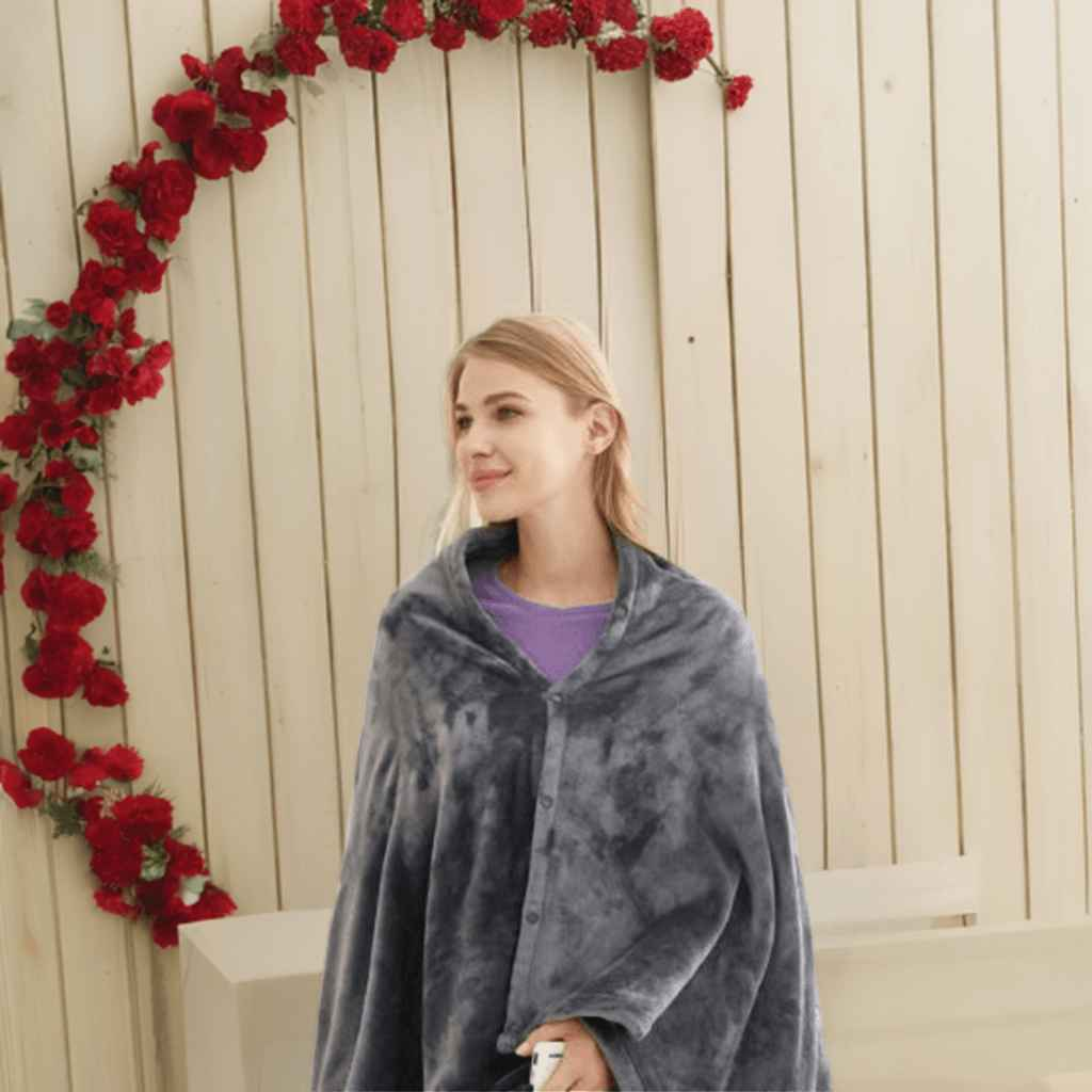 Winter Flannel USB Heated Blanket Electric Plush Shawl Cold Protection Body Warmer