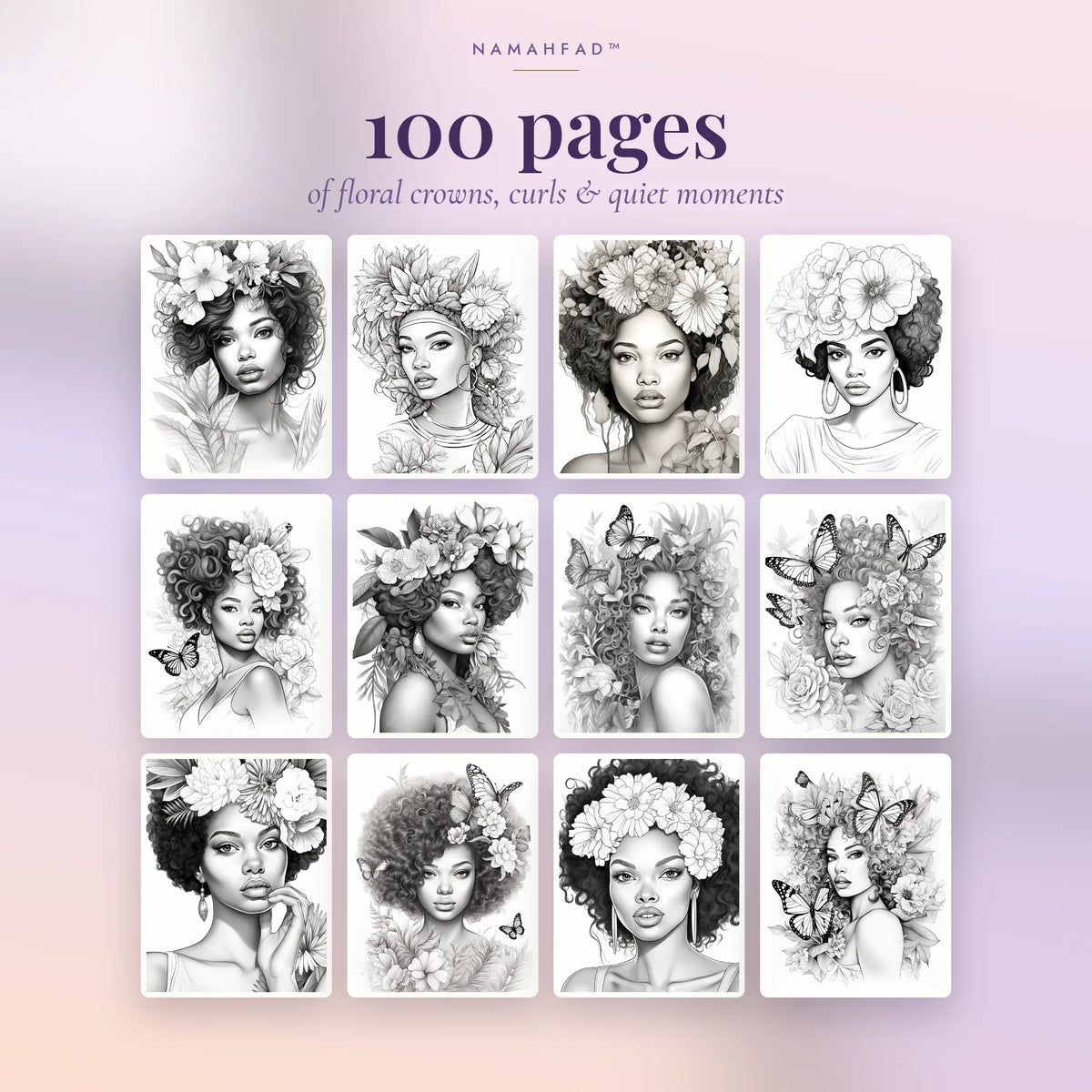 The Crowned Soul: An Adult Coloring Book for Women (100 Printable Pages)