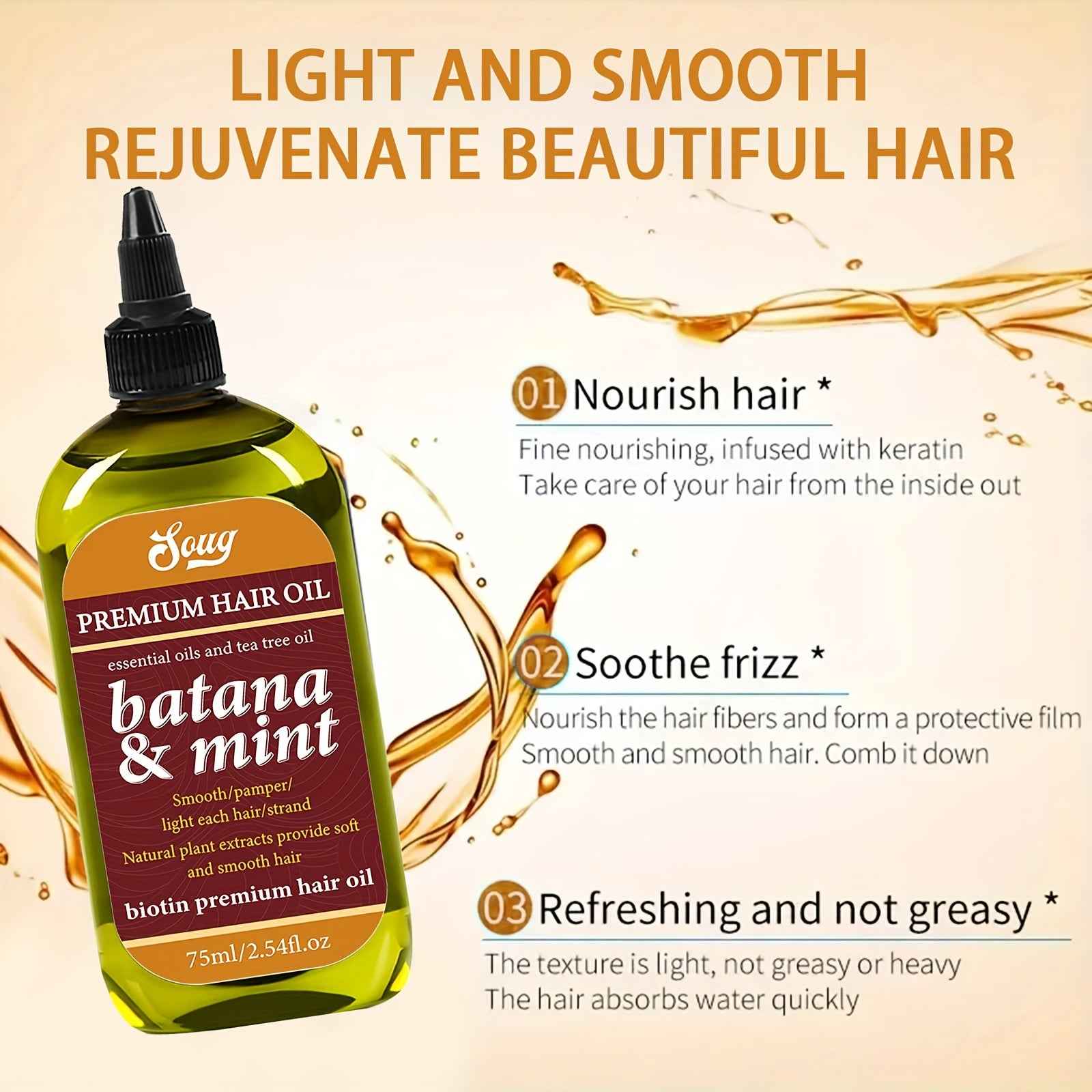 [Unisex Moisturizing Hair Care] 1 Bottle Unisex Adult Hair Care Oil, 75ml/2.54fl.oz - Pure Argan Oil with Tea Tree, Moisturizing & Smoothing, Suitable for All Hair Types, Enhances Gloss & Shine, Ideal Christmas Gift