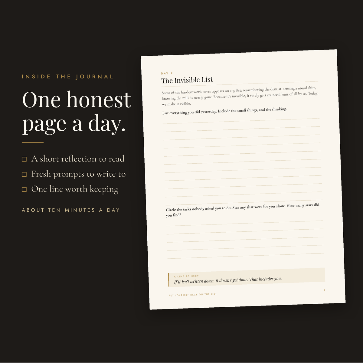 Put Yourself Back on the List: A 30-Day Guided Journal for Women Who Are Always Last on Their Own To-Do List